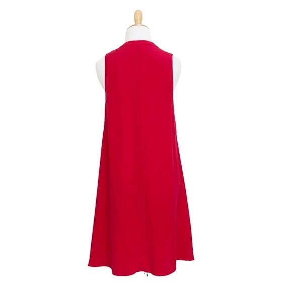 AMANDA UPRICHARD 100% Silk Charmeuse Flowy Red V-Neck Swing Dress Size S - Picture 4 of 9